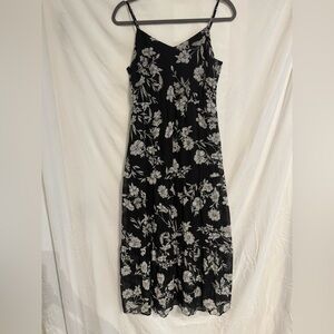 J. Crew Mercantile Floral Black and White Maxi Dress